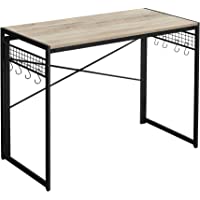 VASAGLE Escritorio- Escritorio Plegable- Mesa con 8 Ganchos- sin Herramientas- Industrial- para Casa Oficina- Ordenador…